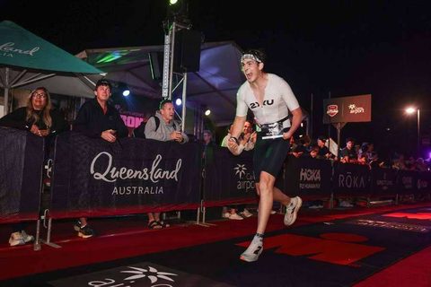 6 months of pure dedication leading to one moment · Ironman Cairns finish line, 2025